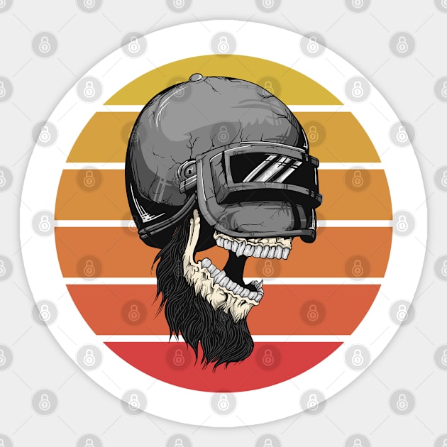 Helmet Skull Retro sunset Sticker by Taki